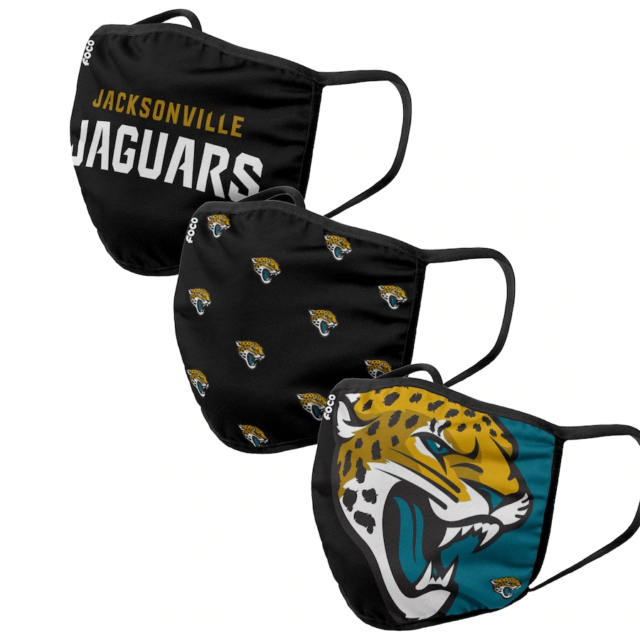  Jacksonville Jaguars Adult Face Covering 3-PackDust mask with filter->cincinnati bengals->NFL Jersey